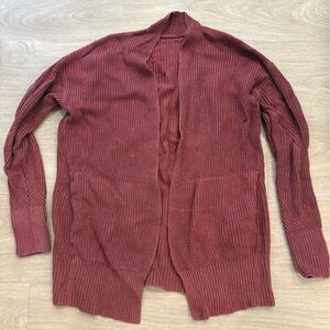 Lululemon Burgundy Open-Front Cardigan